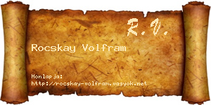 Rocskay Volfram névjegykártya